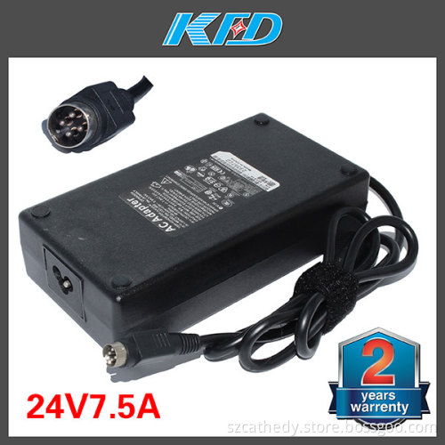 Hot Sale 24V 7.5A Switching Power Adapter DC Tip with 4 Pins
